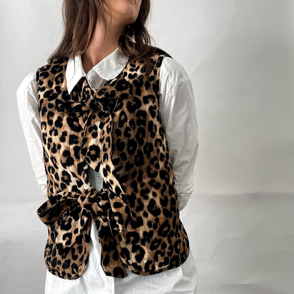 Hoyt Vest - Leopard Print Tie Vest